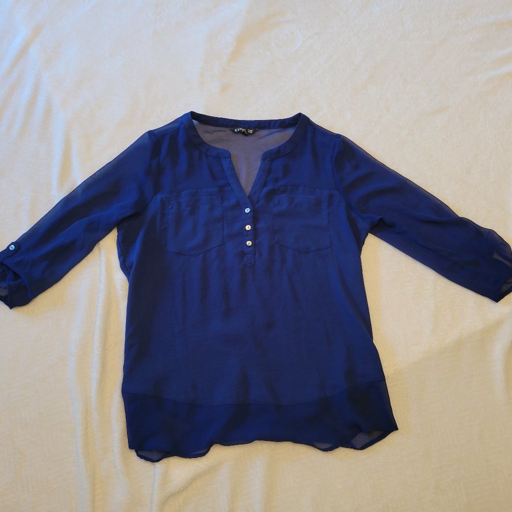 Express blue button down shirt Size M